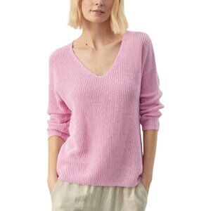Part Two Etrona Linen Knit Pink Long Sleeve Sweater Sz L